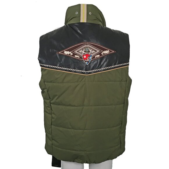 NEW Bogner Arlan Ski Vest! US 46 e 56 XXL Green With Huge Western Graphics - Picture 2 of 4